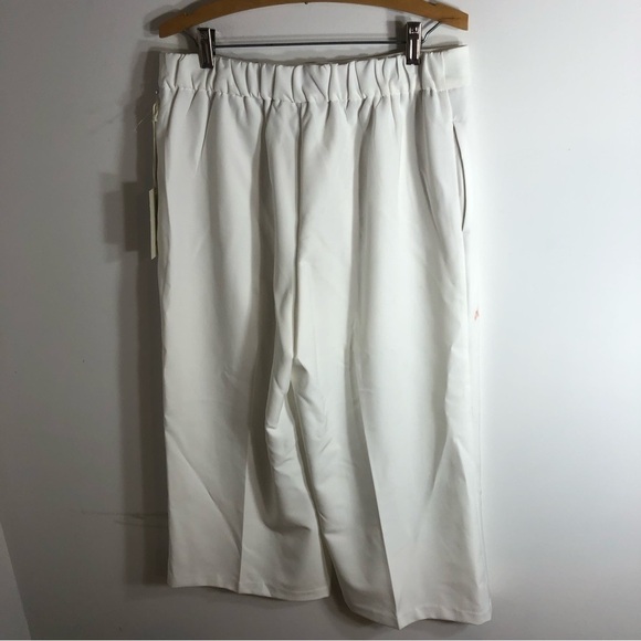 Joie White Cropped Wide Leg Pleated Pants NWT Sz 12 Women’s - Picture 10 of 10